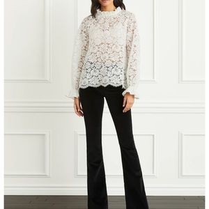 Hillhouse Home Millie Lace Top, Cream, Size Medium